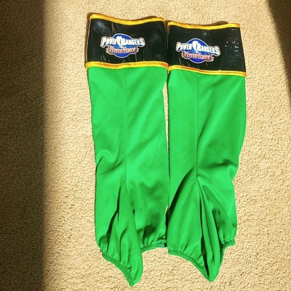 Power Rangers Mystic Force  Green Power Rangers boot covers 4+ yrs old   +1 gluv - Picture 3 of 6